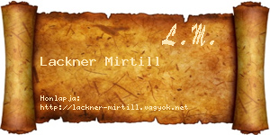 Lackner Mirtill névjegykártya